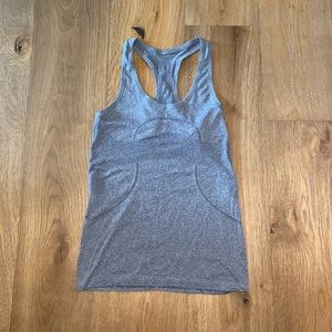 LULU LEMON LULULEMON GREY GRAY RACEBACK TANK SIZE 6